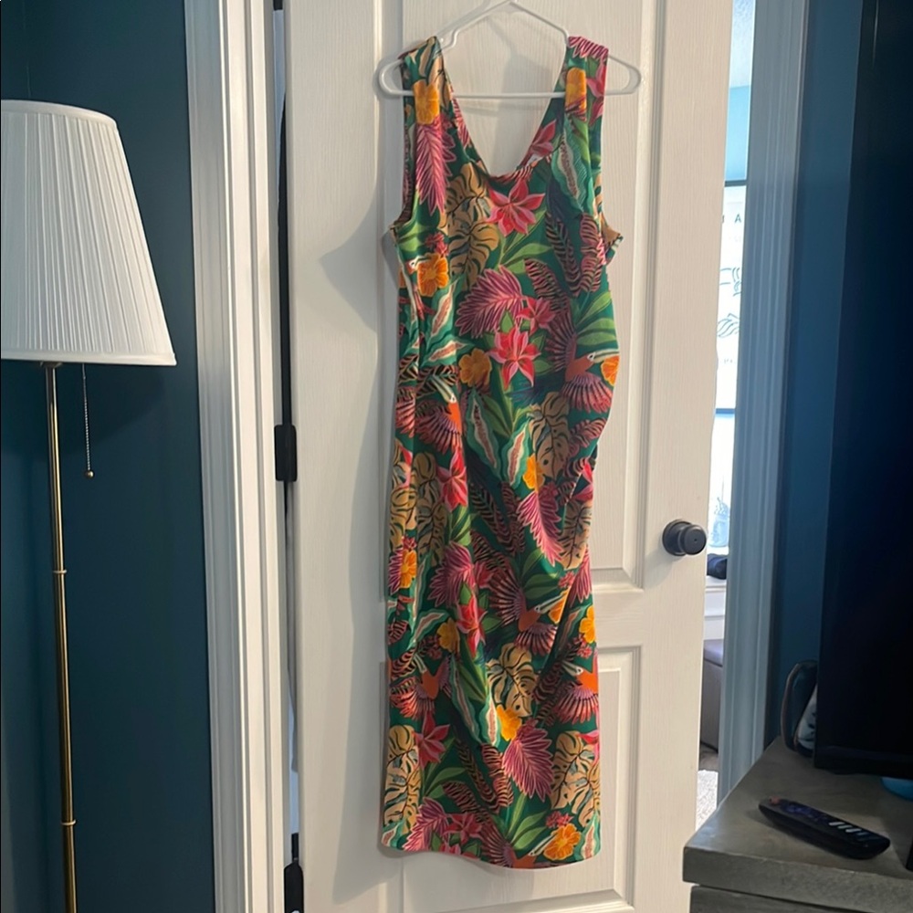 Gibson Latimer Pink and Orange Tropical Tank Dress
